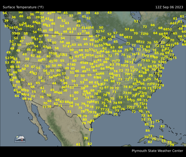 Plymouth State Weather Center Current US Summary